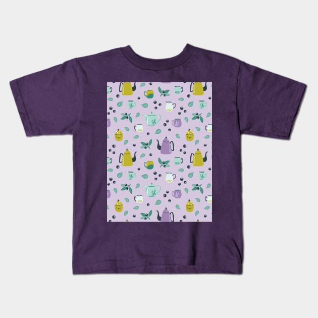 Ceramic kitchenware pattern Kids T-Shirt by DanielK